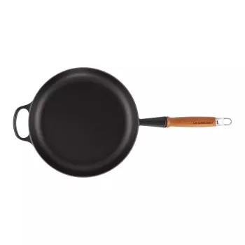 LE CREUSET Cast Iron Frying Pan with Wooden Handle Ø28cm Matte Black