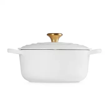 Litinový hrnec LE CREUSET kulatý 24 cm 4,2 l bílý