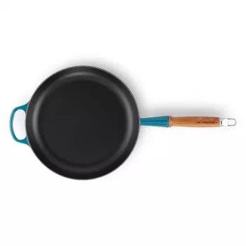 LE CREUSET Cast Iron Pan with Wooden Handle Ø28cm Blue