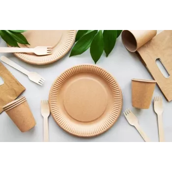 GOGREEN Kraft Paper Plates Go Green Ø22cm 20 pcs