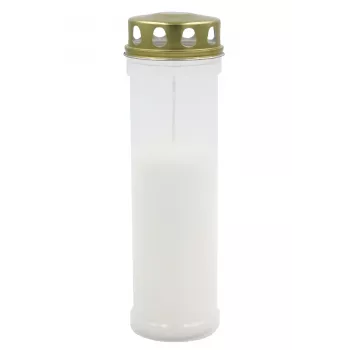 Hřbitovní svíčka s víčkem CANDELA, doba hoření ~98 h, bílá
