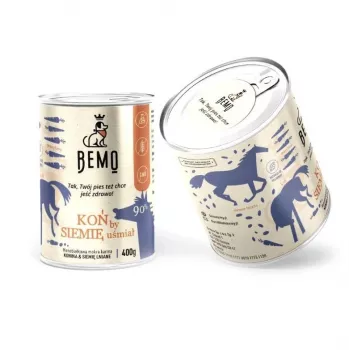 BEMO koňské monoproteinové mokré krmivo pro psy – 400g konzerva