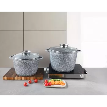 Zilner Marble Cookware Set 4-Piece Grey ZL-7066