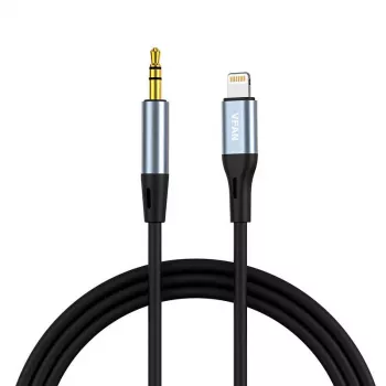 VIPFAN L05 Lightning na 3,5 mm AUX audiokabel, 1 m, šedý