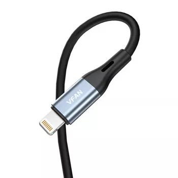 VIPFAN L05 Lightning na 3,5 mm AUX audiokabel, 1 m, šedý