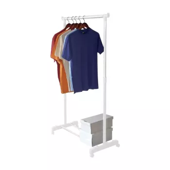 Stojan na oblečení ORDINETT Deluxe bílý 88x43x98-175 cm