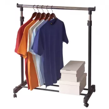 Stojan na oblečení ORDINETT Deluxe bílý 88x43x98-175 cm