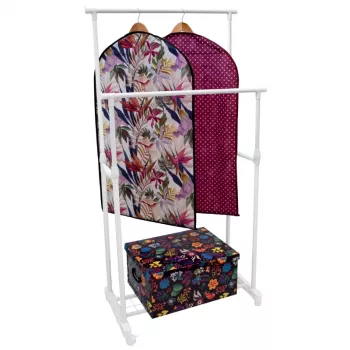 Vertikální sušák na prádlo ORDINETT Deluxe Double White 88x43x98-175cm
