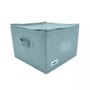 Čtvercový úložný box ORDINETT se zipem 30x30x21 cm mátový