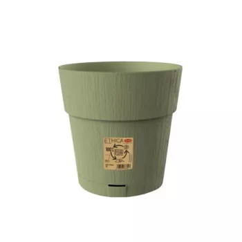 Květináč s podmisou STEFANPLAST Ethica Ø25 cm, výška 25 cm, zelený