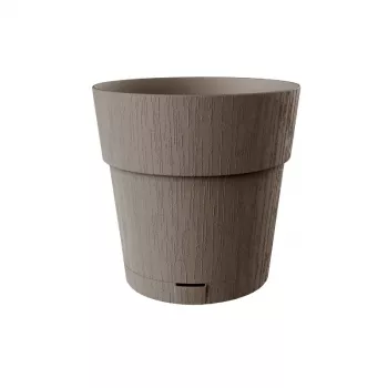 Květináč s podmisou STEFANPLAST Ethica 25x25 cm hnědý, 8,5 l, recyklovaný plast