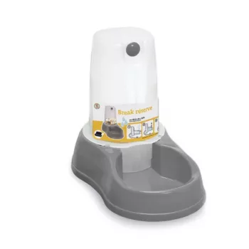 Napájecí miska pro domácí zvířata Stefanplast Break Reserve se zásobníkem 1,5 l, 28,5x18,5x22 cm, šedá