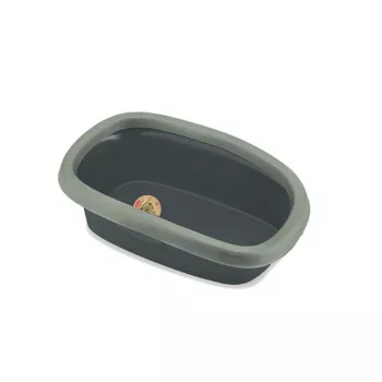 Kočičí toaleta STEFANPLAST Sprint 10, 43x31x14 cm, šedá/zelená