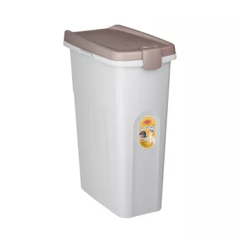 STEFANPLAST nádoba na krmivo pro domácí mazlíčky s kolečky 40L 15kg bílá/světle šedá