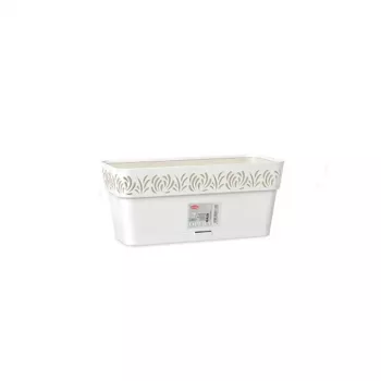 STEFANPLAST truhlík na květiny s podmisou Gaia 30x13x12 cm bílá