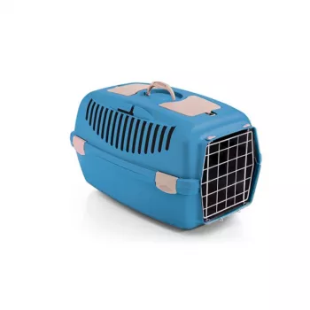 STEFANPLAST přepravní box Gulliver 3 s kovovými dvířky 61x40x38cm modrý