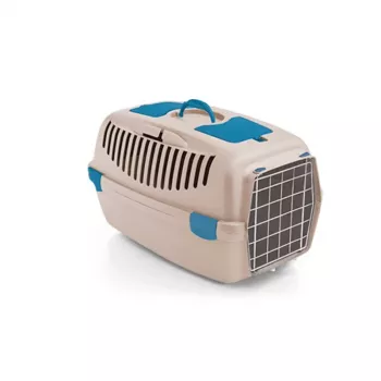 STEFANPLAST Gulliver 3 přepravní box pro zvířata s kovovými dvířky 61x40x38 cm bílý travertin