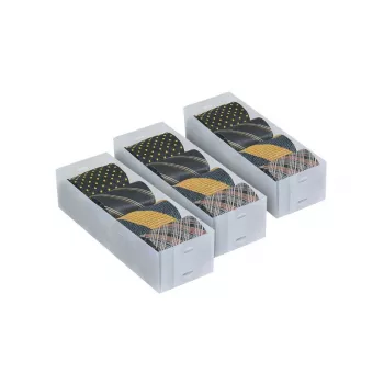 ORDINETT Top Class organizér sada 3dílná malá čirý plast úložný do zásuvky na stůl 30,5x10x7,5cm