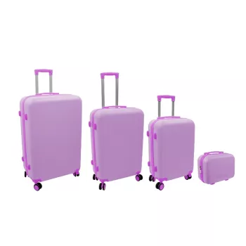 ORDINETT 4dílná sada pevných kufrů 98 l/60 l/43 l/15 l růžová