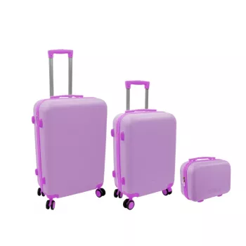 Komoda se zásuvkami ORDINETT sada 3 ks, růžová – 60 l, 43 l, 15 l plastové úložné boxy