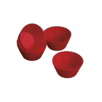 Silikonové formičky na cupcakes GUARDINI 6 ks Juliette Ø 6,5 x 3 cm červené