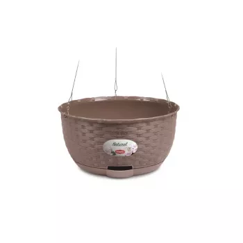 Závěsný květináč STEFANPLAST Natural Ø30x14,5 cm hnědý
