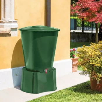 Sud na vodu STEFANPLAST 210L s víkem a kohoutkem Ø76,5x84cm zelený