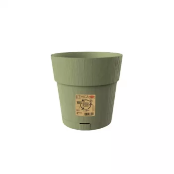 Květináč STEFANPLAST Ethica s miskou, 20 cm, zelený