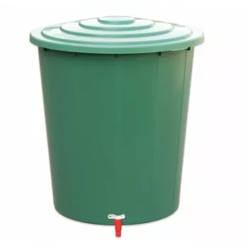Sud na vodu STEFANPLAST 310L s víkem a kohoutkem, zelený, Ø80x97cm