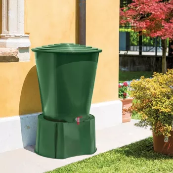 Sud na vodu STEFANPLAST 310L s víkem a kohoutkem, zelený, Ø80x97cm
