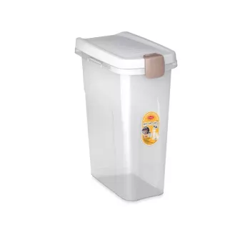 Nádoba na krmivo pro domácí mazlíčky STEFANPLAST 25 l 10 kg průhledná/bílá