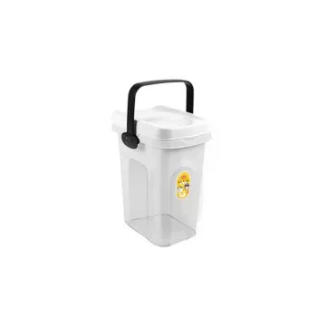 Nádoba na krmivo pro domácí mazlíčky STEFANPLAST 2,5 kg 7 l 23x19x31 cm, průhledná/bílá