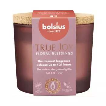 BOLSIUS True Joy vonná svíčka ve skle s korkovým víkem, Floral Blessings, Ø66x83 mm
