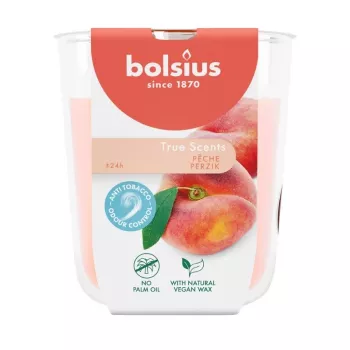 Bolsius True Scents Scented Candle in Glass Jar, Peach, Ø80x73 mm