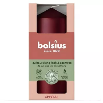 Svíčka válcová Bolsius Ø120x58 mm, Metallic Red