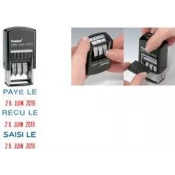 Trodat Printy Dater 4850L PAYÉ LE (FR) samobarvicí datumové razítko, francouzské, 24 x 24 mm, černé 4850/L2