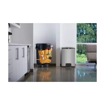 Šlapací odpadkový koš Rubbermaid Slim Jim 90 l nerez, stříbrno-černý, přední pedál 1901999