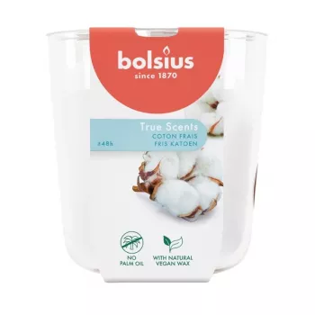 Bolsius True Scents Scented Candle in Glass Jar, Fresh Cotton, Ø97x85 mm