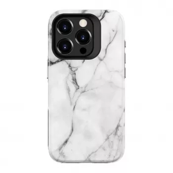 Pouzdro Armor pro Apple iPhone 15 Pro Evelatus, TPU+PC hybrid, bílý mramor Custom Print