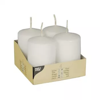 Sloupková svíčka PAPSTAR 8 cm bílá