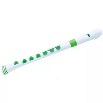 Sopránová zobcová flétna NUVO Recorder+ bílo-zelená, německá hmatová soustava, ladění C, ABS plast, s pouzdrem, čisticí tyčinkou a tabulkou hmatů