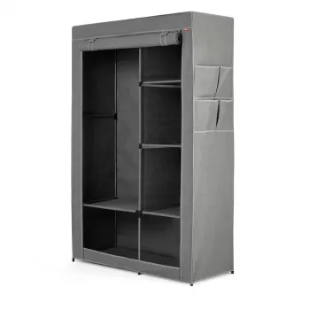 RAYEN Textile Wardrobe 105 x 45 x 161 cm Grey