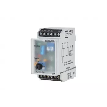 Multifunkční časové relé METZ CONNECT 11027613, 24V AC/DC, 2W, 1 CO, 0,05s–100h, DIN lišta
