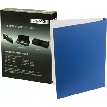 LMG Thermal Binding Covers A4 Blue Leather Look 6.0 mm 50 Sheets (50 Pack) LMG-BMDLM-BL-R6