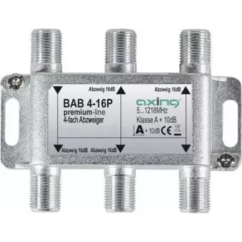 AXING BAB 4-16P - 4-Way Satellite Tap, 16 dB Tap Loss, 5-2400 MHz, F-Connectors