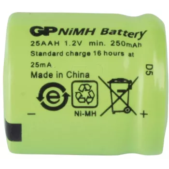 GP Batteries NH GP 25AAH NiMH Rechargeable Battery 1/3AA 250 mAh 1-Pack (30125AAH-C1)