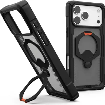 Pouzdro UAG Urban Armor Gear Plasma XTE 360 MagSafe Kickstand pro Apple iPhone 18 Pro Max/17 Pro Max - černé/oranžové/šedé transparentní 114572114097