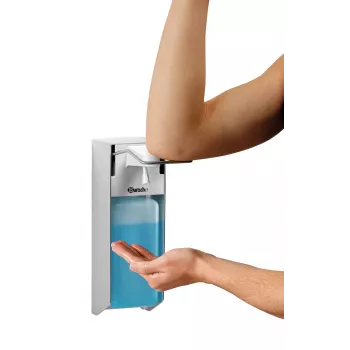 Bartscher Disinfectant Dispenser PS 0.9L-W 850019 Silver/White Plastic 0.9 L Wall-Mounted Manual