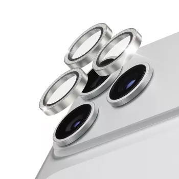 Keramický kryt objektivu PanzerGlass Hoops glitter stříbrný pro iPhone 18 Pro / 18 Pro Max