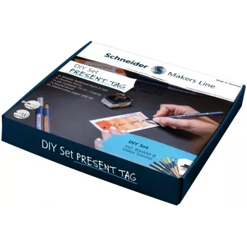 Sada dárkových visaček Schneider DIY bílá se zlatými a stříbrnými metalickými fixy (ML85060902)